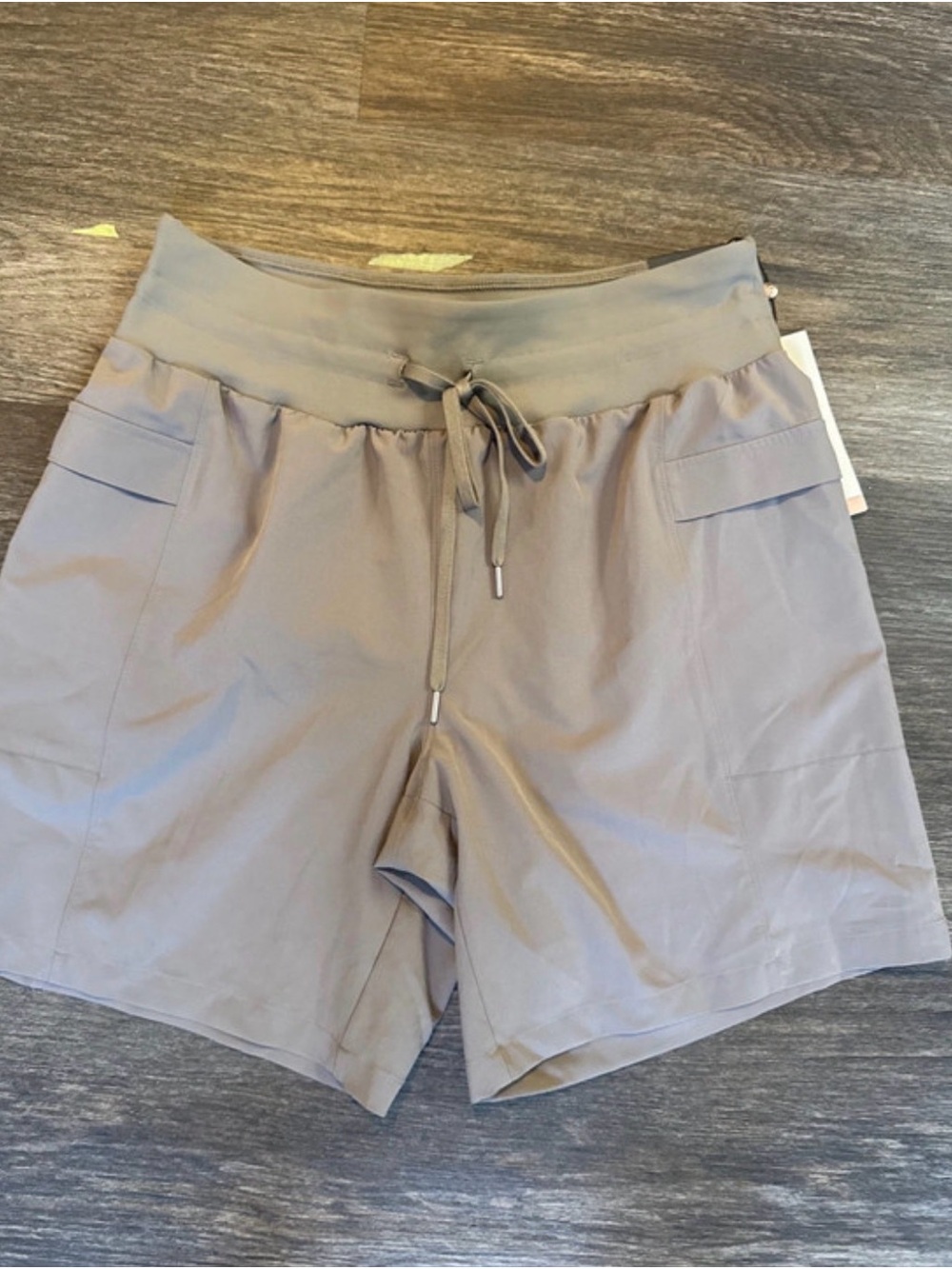 Alia Taupe Drawstring Bermuda Shorts